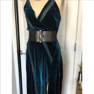 Free People Full length high slit velvet dress